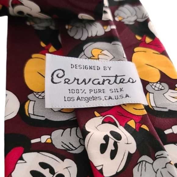 Vintage Cervantes Disney Mickey Mouse Silk Suit Tie Golfing Golfer Golf - Picture 4 of 12